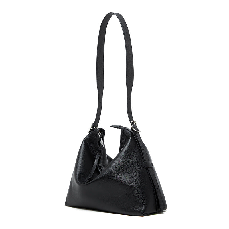 Women Minimalism Solid Soft Leather Shoulder Bag-RAIIFY