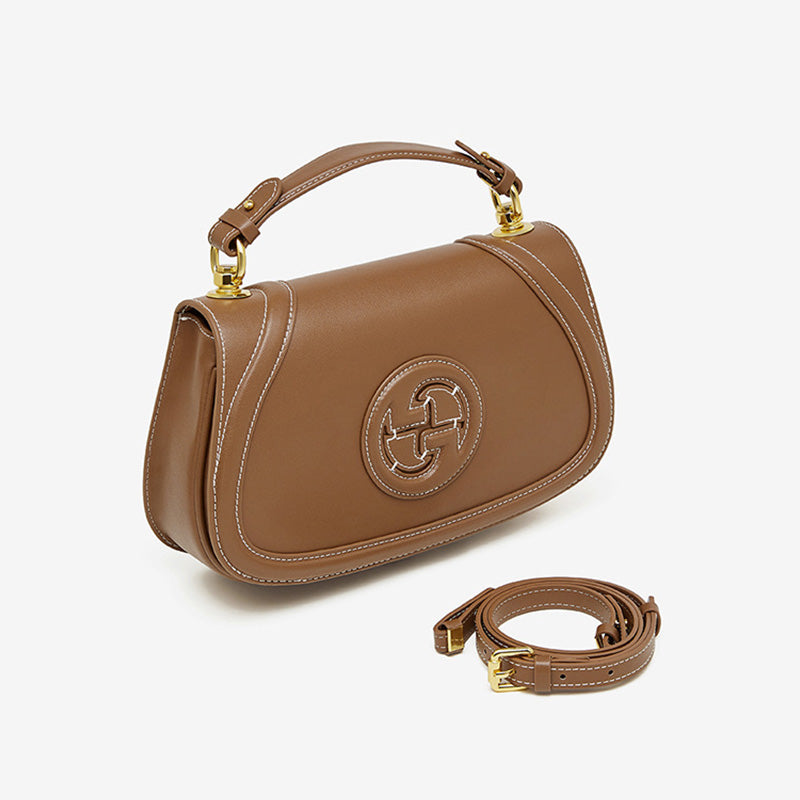 Women's Retro Plain Leather Mini Cross Body Purse