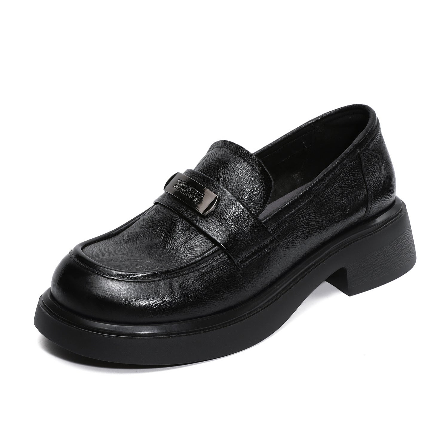 Women's Vintage Plain Leather Casual Loafers-RAIIFY