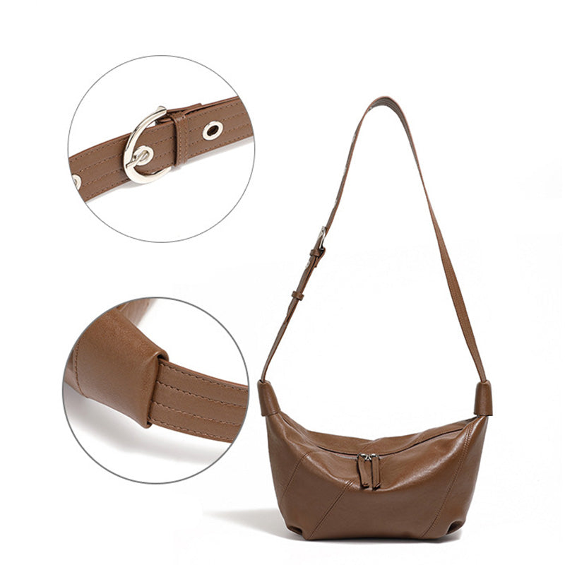 Women Soft Plain Leather Fashion Shoulder Bag-RAIIFY