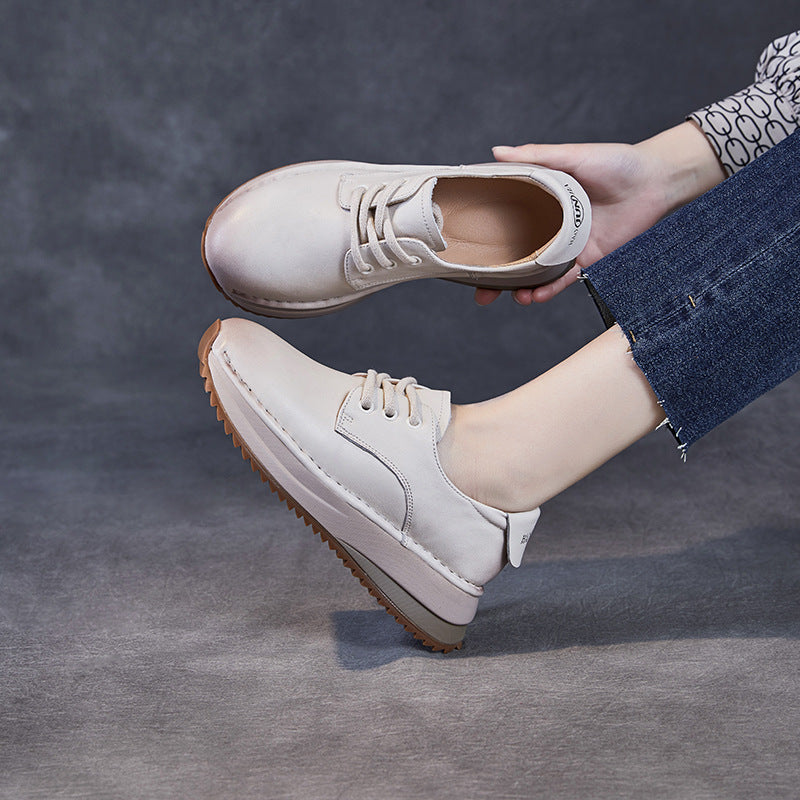 Women Minimalism Leather Fashion Soft Casual Shoes-RAIIFY