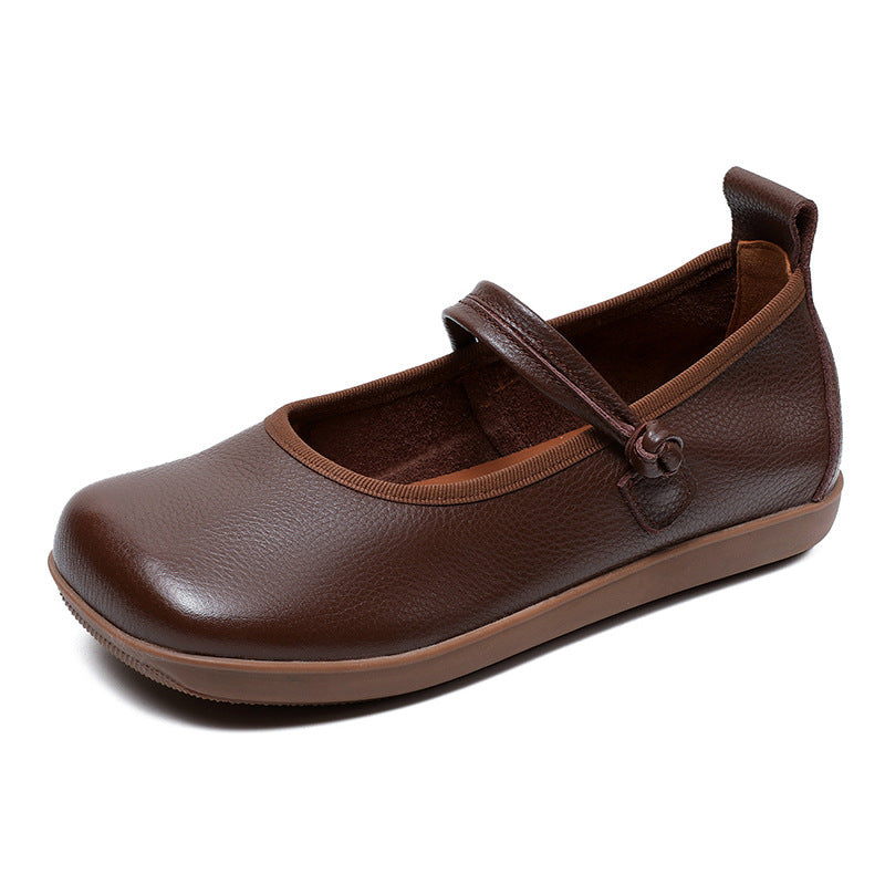 Women Retro Pure Leather Soft Casual Flats-RAIIFY