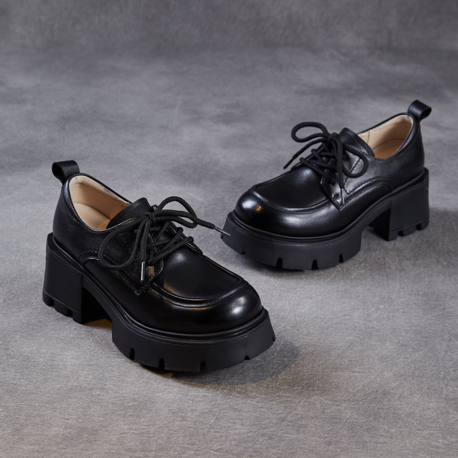 Women's Minimalist Genuine Leather Thick Sole Loafers-RAIIFY