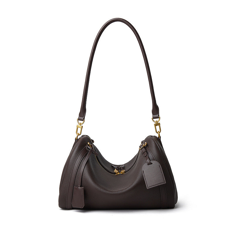 Women’s Suede & Leather Boston Shoulder Bag-RAIIFY