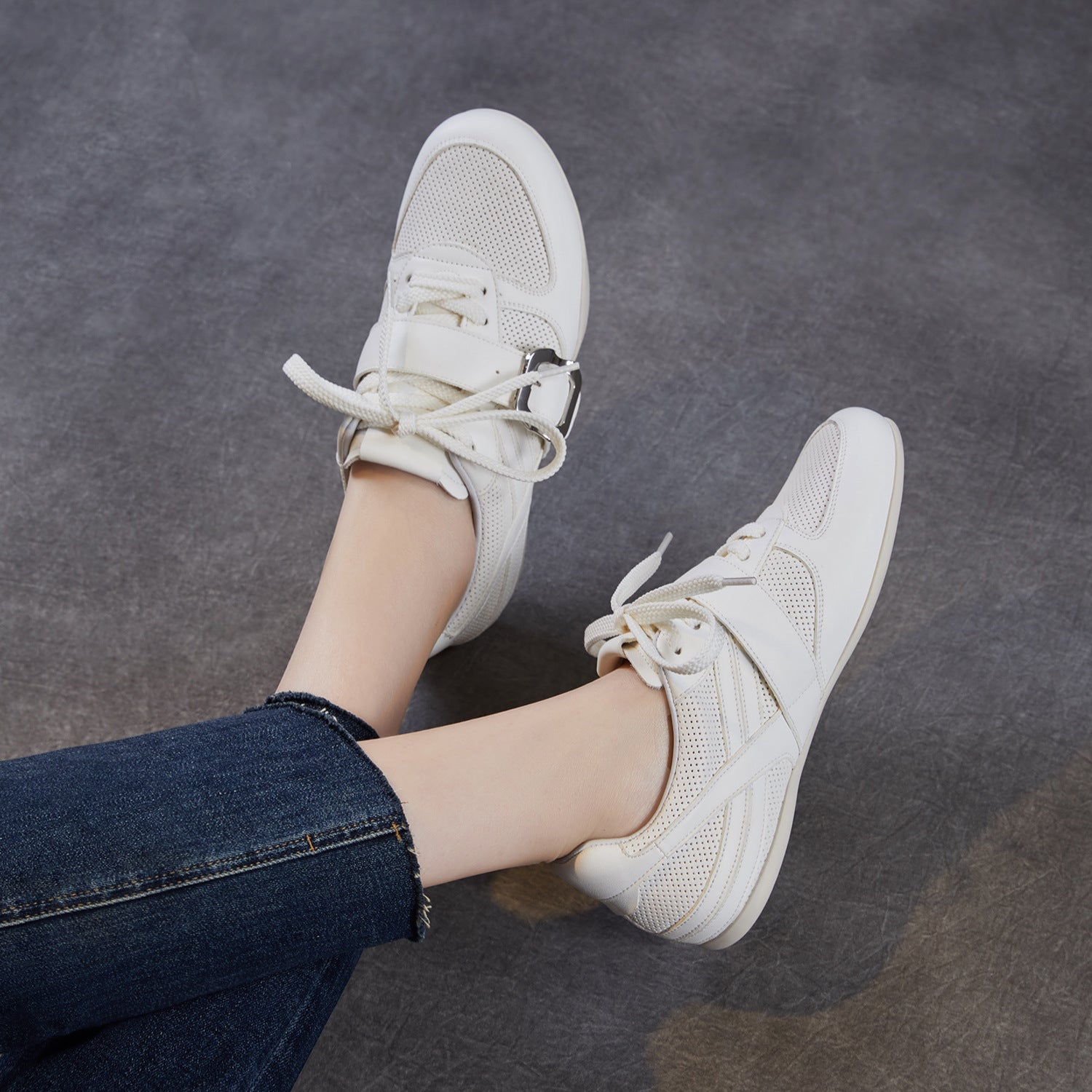 Women's Minimalist Hollow Breathable Flat Casual Shoes-RAIIFY