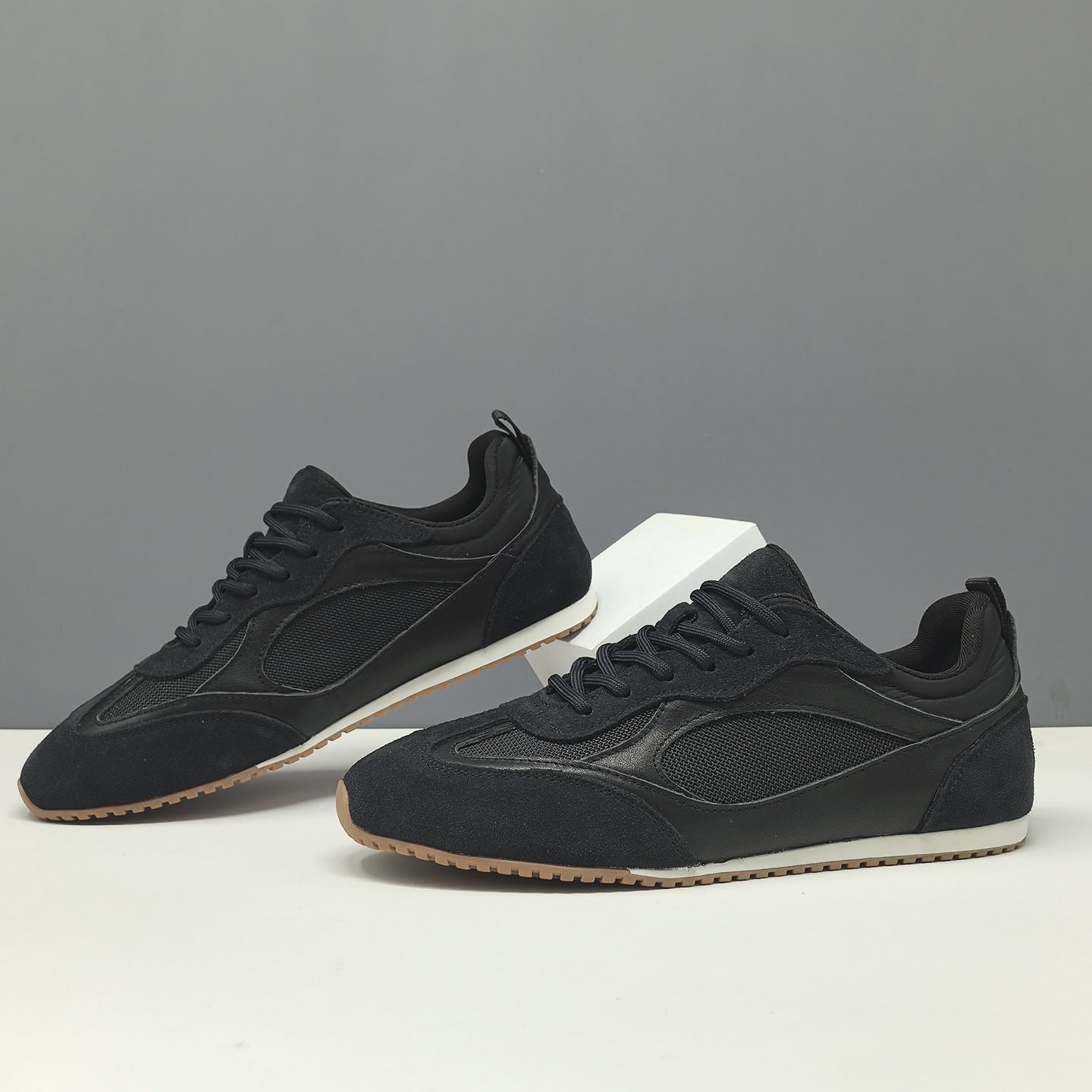 Men's Minimalist Breathable Leather Casual Flat Sneakers-RAIIFY