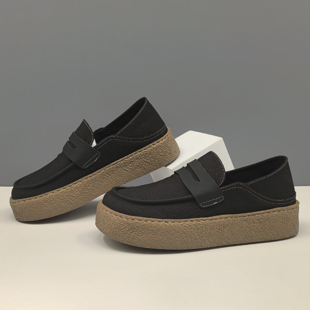 Men Minimalism Plain Canvas Flat Casual Loafers-RAIIFY