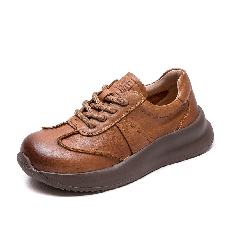 Women Minimalism Plain Quilted Leather Casual Shoes-RAIIFY