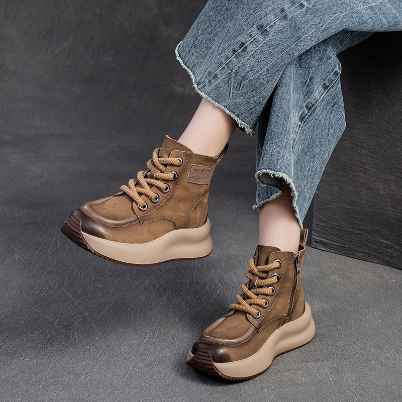 Women Classic Leather Casual Ankle Boots-RAIIFY