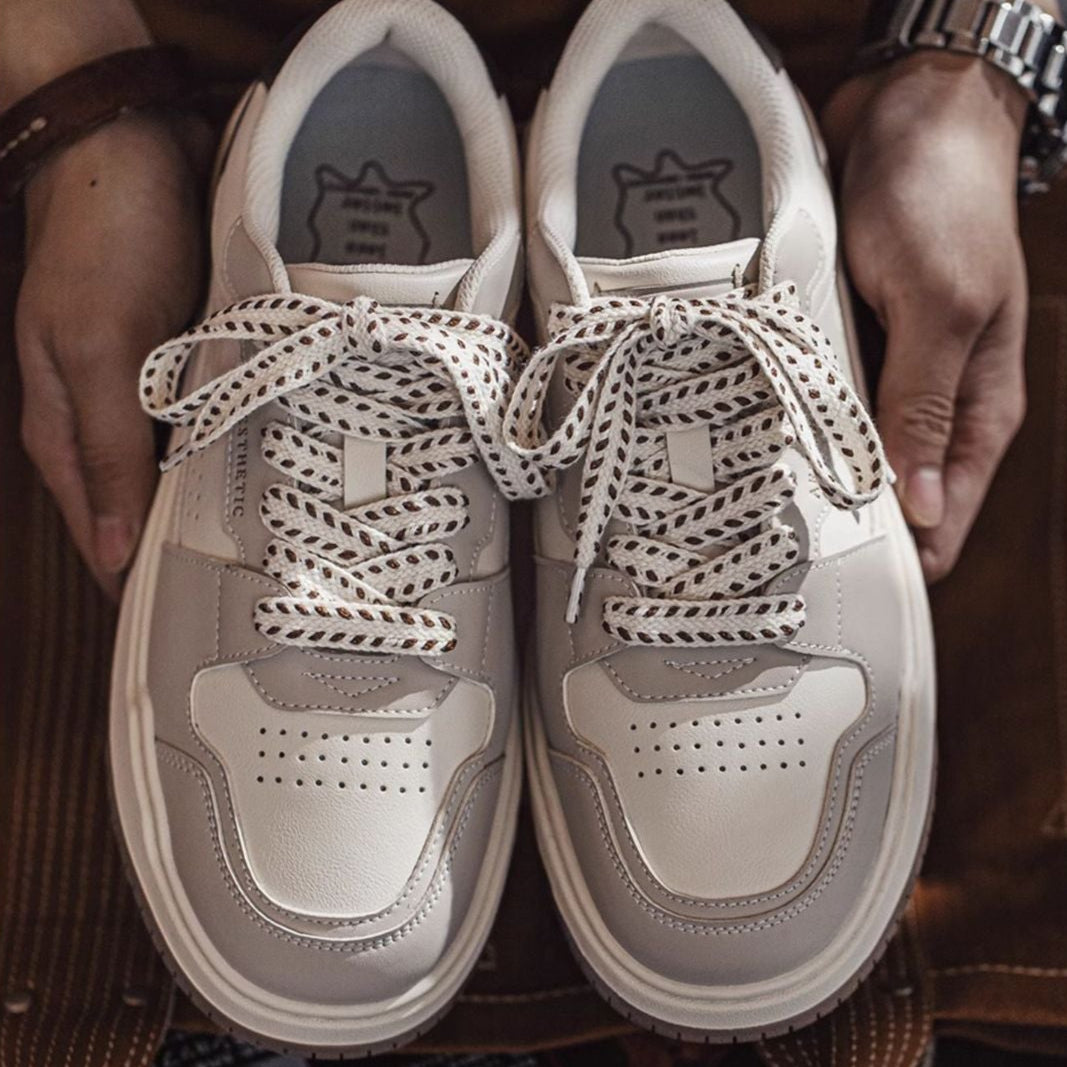 Men's Fashion Quilted Breathable Leather Court Sneakers-RAIIFY