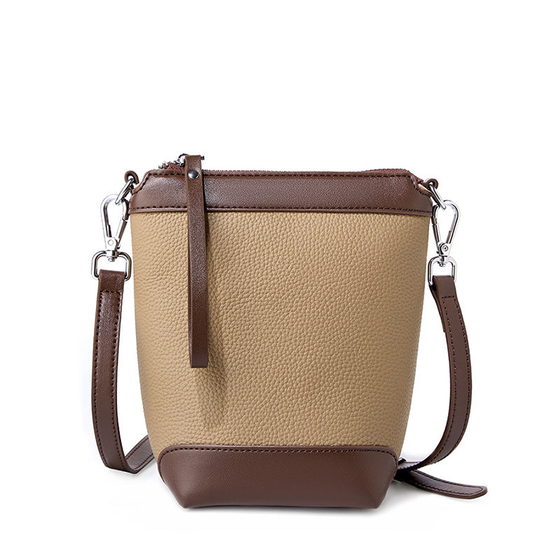 Women Retro Fashion Leather Bucket Cross Body Bag-RAIIFY