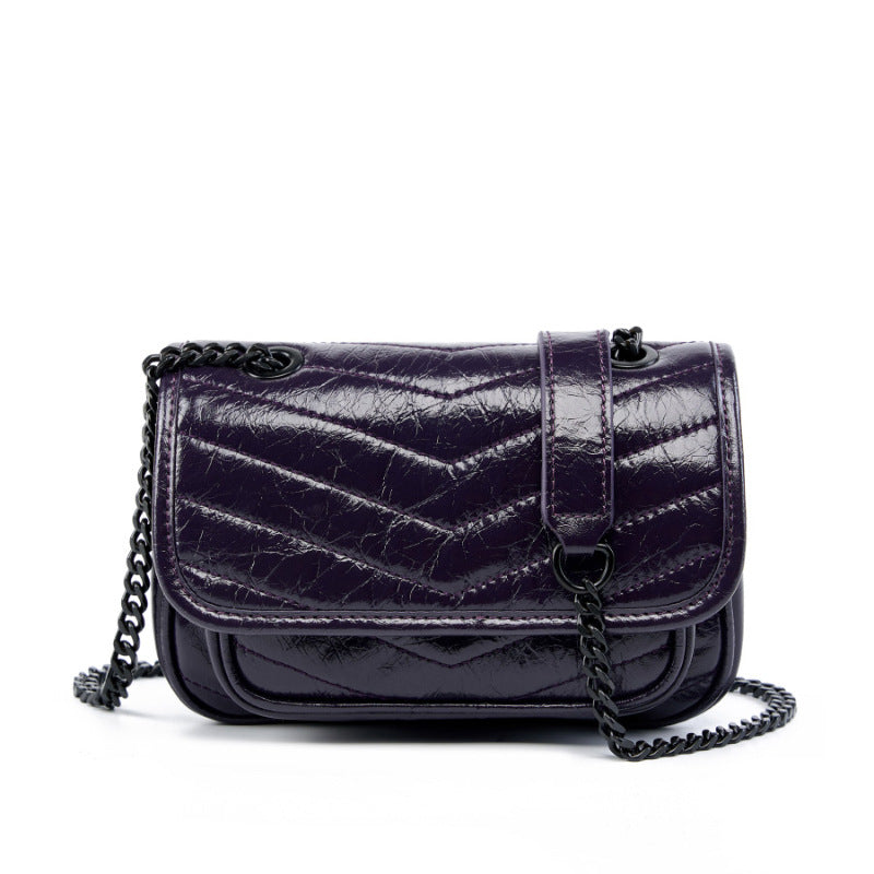 Women Minimalism Quilted Leather Mini Cross Body Bag-RAIIFY