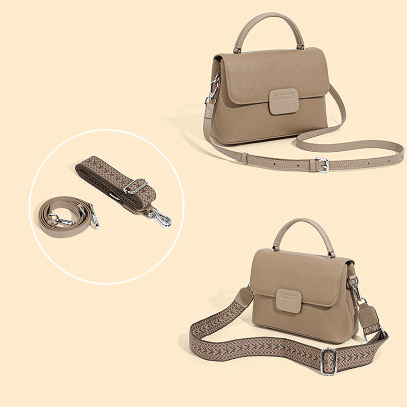 Women Fashion Solid Soft Leather Shoulder Purse-RAIIFY