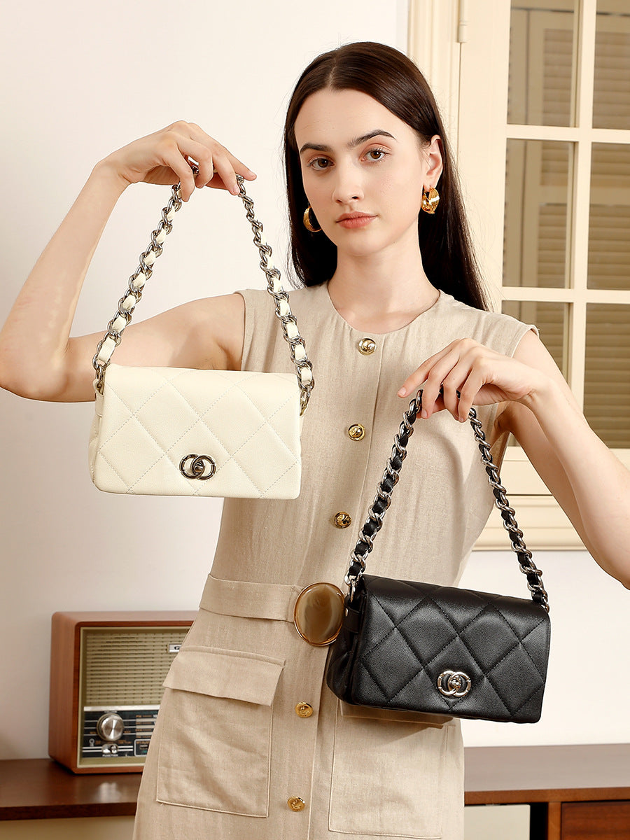 Women's Fashion Quilted Leather Mini Cross Body Bag-RAIIFY