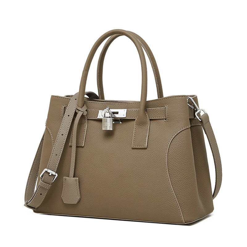 Women Casual Solid Leather Fashion Satchel Bag-RAIIFY