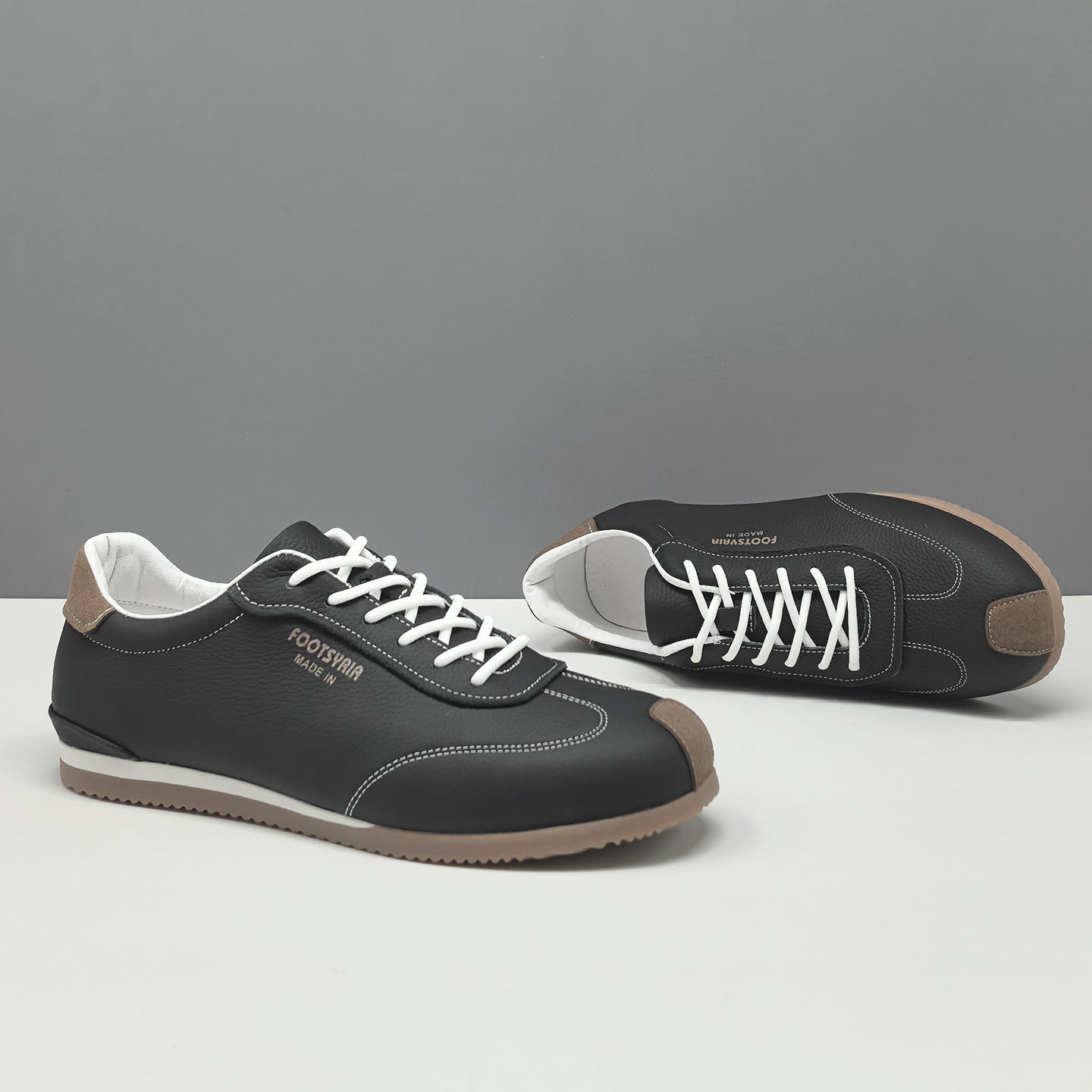Men's Minimalist Fashion Leather Flat Casual Shoes-RAIIFY