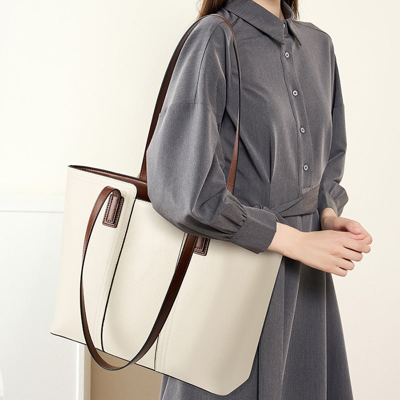 Women Fashion Luxury Leather Shoulder Tote Bag-RAIIFY
