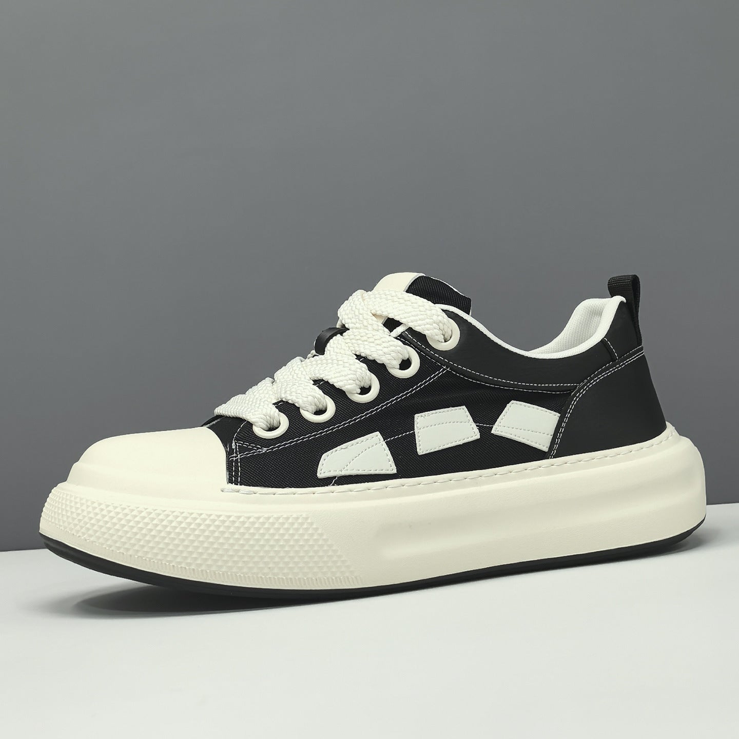 Men Breathable Color Block Thick Sole Platform Leisure Shoes-RAIIFY