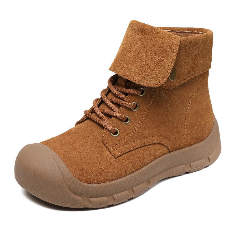 Women Solid Suede Casual Ankle Boots-RAIIFY