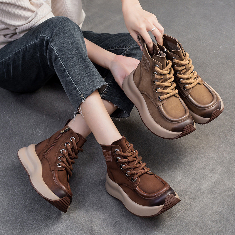 Women Classic Leather Casual Ankle Boots-RAIIFY