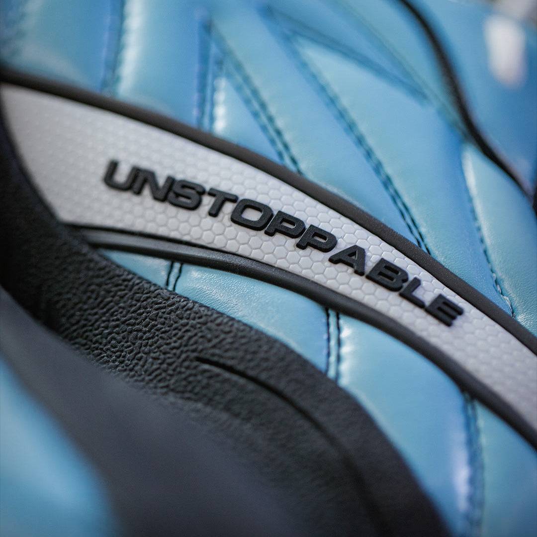 Men's Quilted Leather Blue Low Top Training Sneakers-RAIIFY