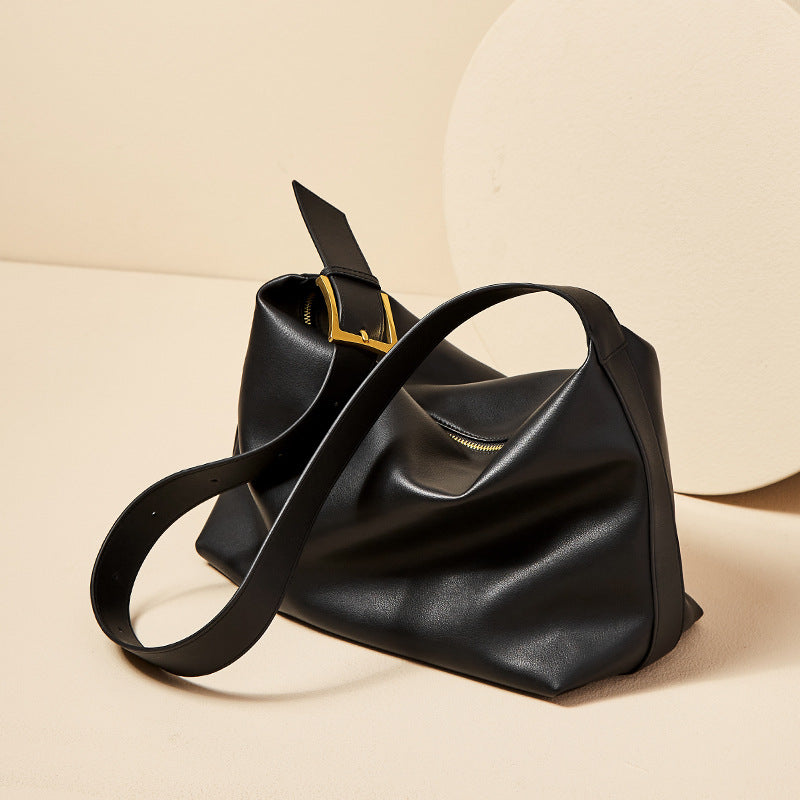 Women's Fashion Soft Plain Leather Tote Bag-RAIIFY
