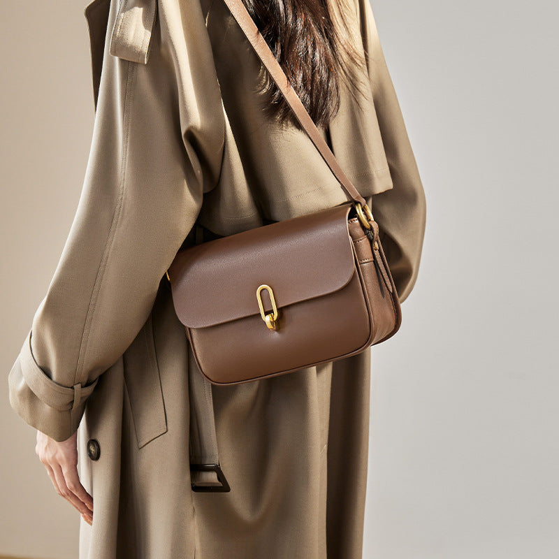 Women's Minimalist Plain Leather Shoulder Cross Body bag-RAIIFY