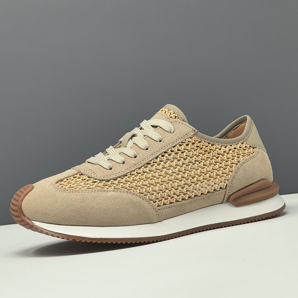 Men's Fashion Summer Hollow Mesh Leather Casual Shoes-RAIIFY