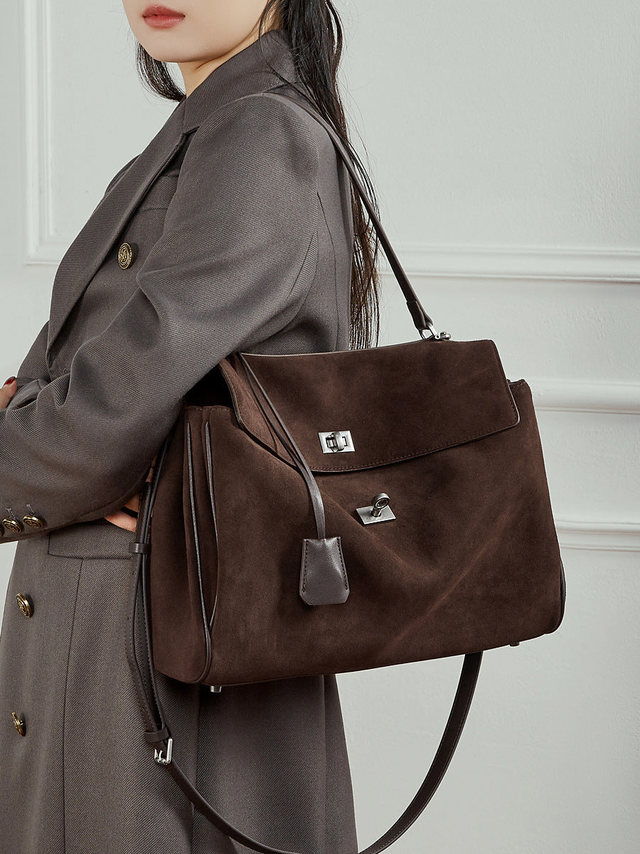 Women’s Vintage Suede Leather Rodeo Tote Bag-RAIIFY