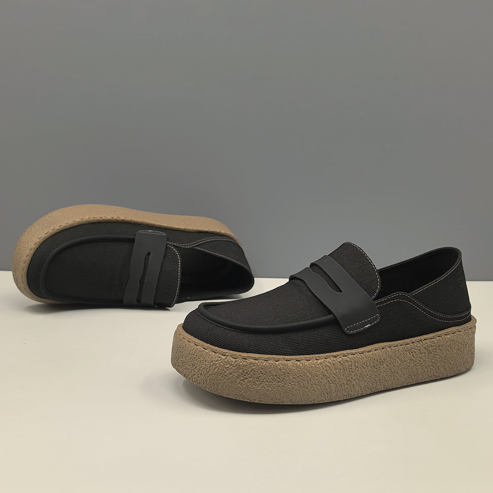 Men Minimalism Plain Canvas Flat Casual Loafers-RAIIFY