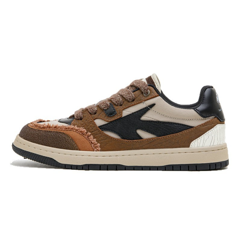 Men's Chic Patchwork Leather Breathable Casual Court Sneakers-RAIIFY