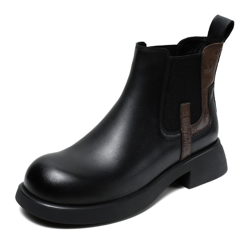 Women Retro Casual Leather Ankle Boots-RAIIFY