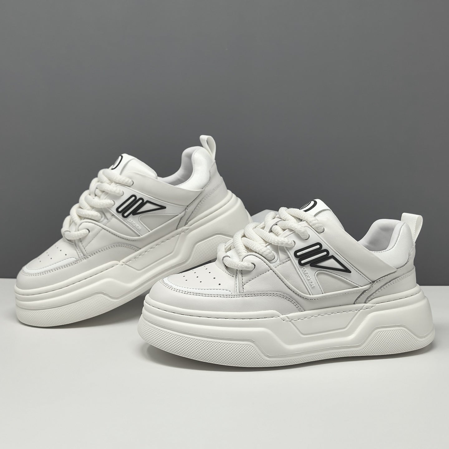 Men's Fashion Breathable Leather Thick Soled Casual Sneakers-RAIIFY