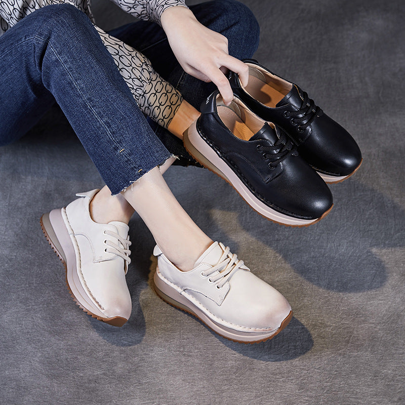 Women Minimalism Leather Fashion Soft Casual Shoes-RAIIFY