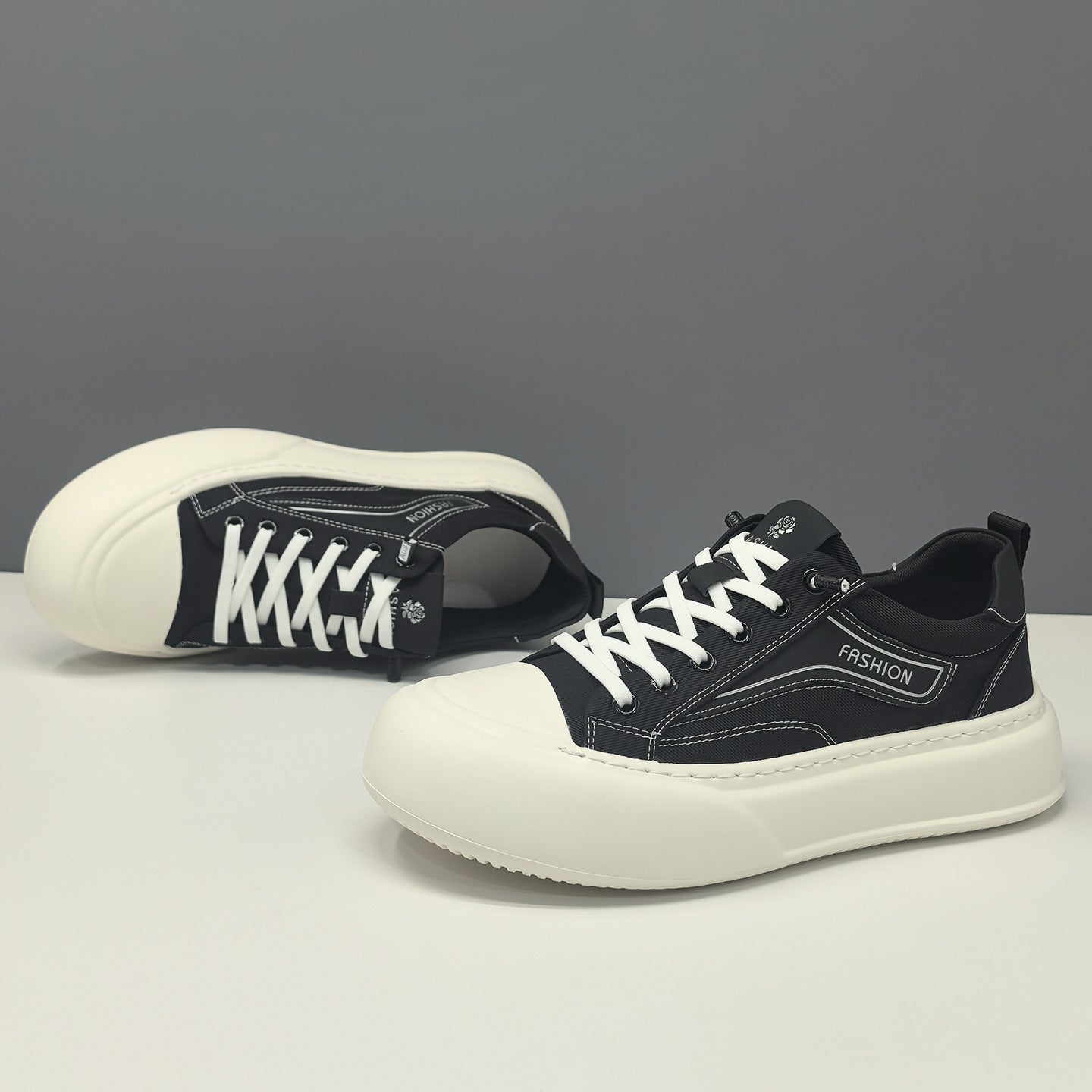 Men's Breathable Canvas Thick Sole Casual Board Shoes-RAIIFY
