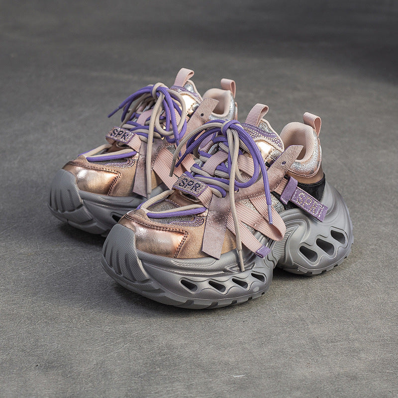Women's Fashion Color Block Chunky Platform Sneakers