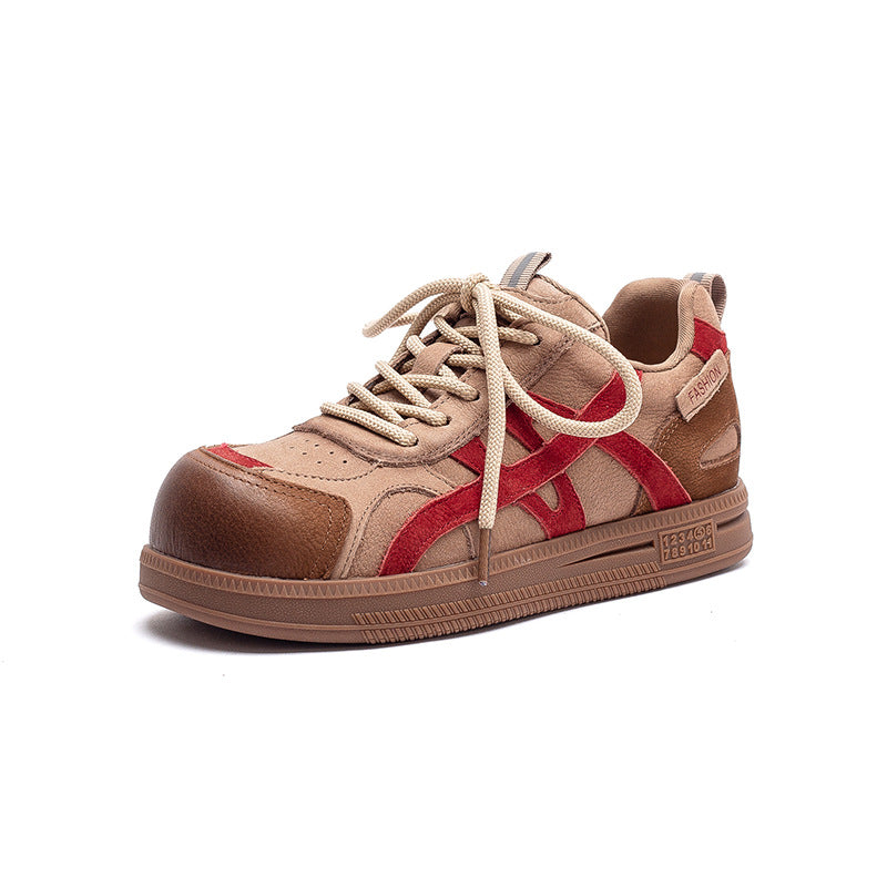 Women's Retro Quilted Leather Flat Casual Shoes-RAIIFY