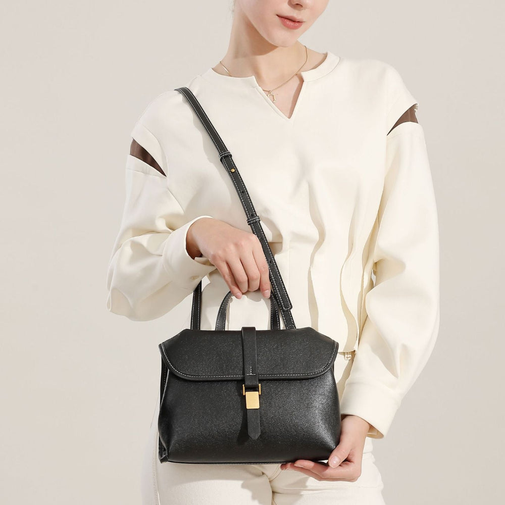 Women Fashion Minimalism Plain Leather Cross Body Bag-RAIIFY