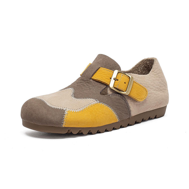 Women's Genuine Quilted Leather Casual Flat Shoes-RAIIFY