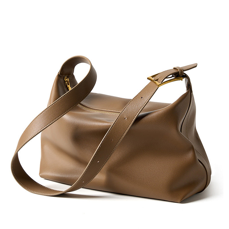 Women Minimalism Style Soft Leather Shoulder Tote Bag-RAIIFY