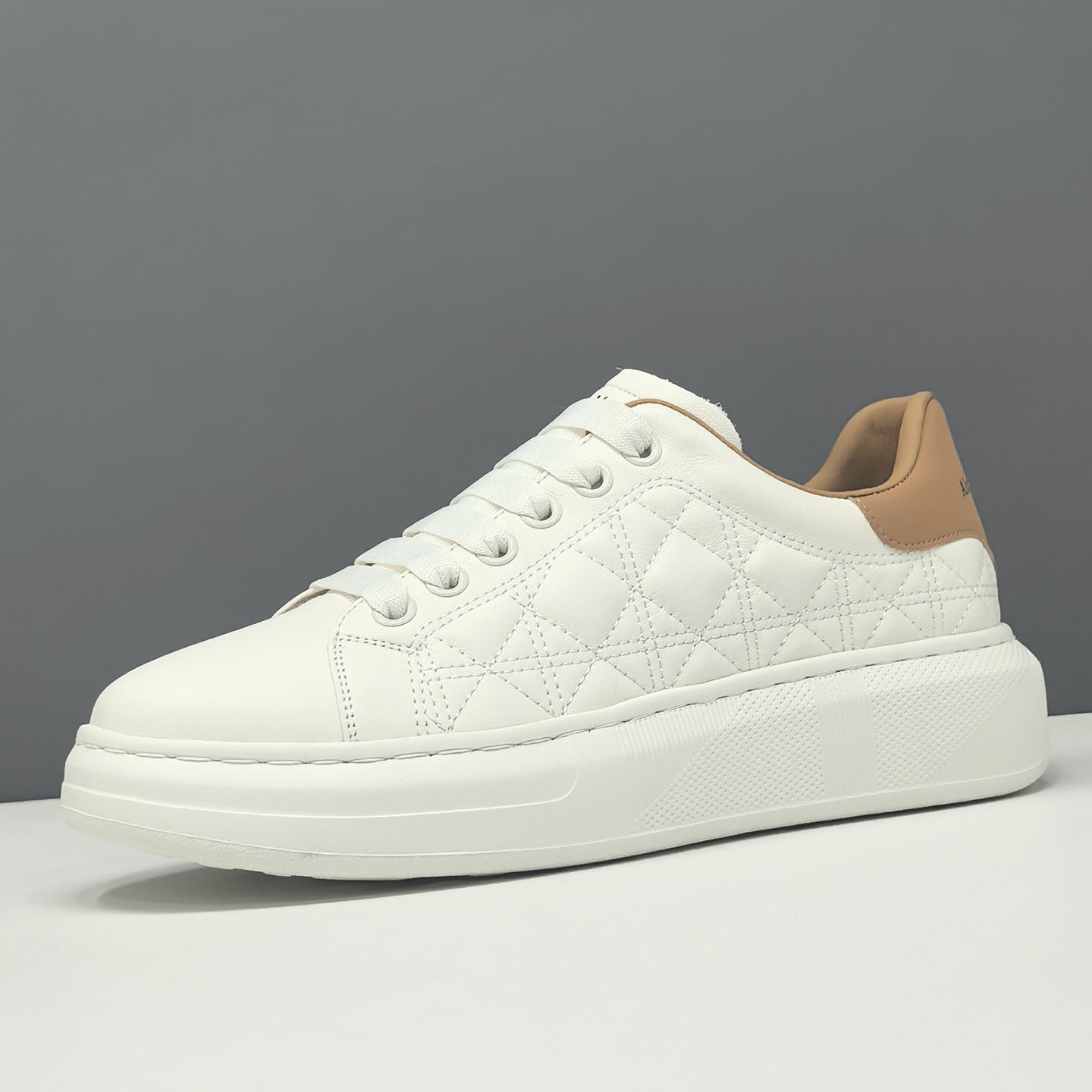 Men's Fashion Quilted Leather Casual Court Sneakers-RAIIFY
