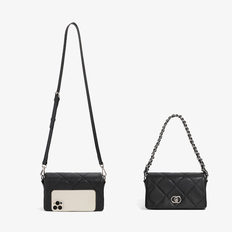Women's Fashion Quilted Leather Mini Cross Body Bag-RAIIFY