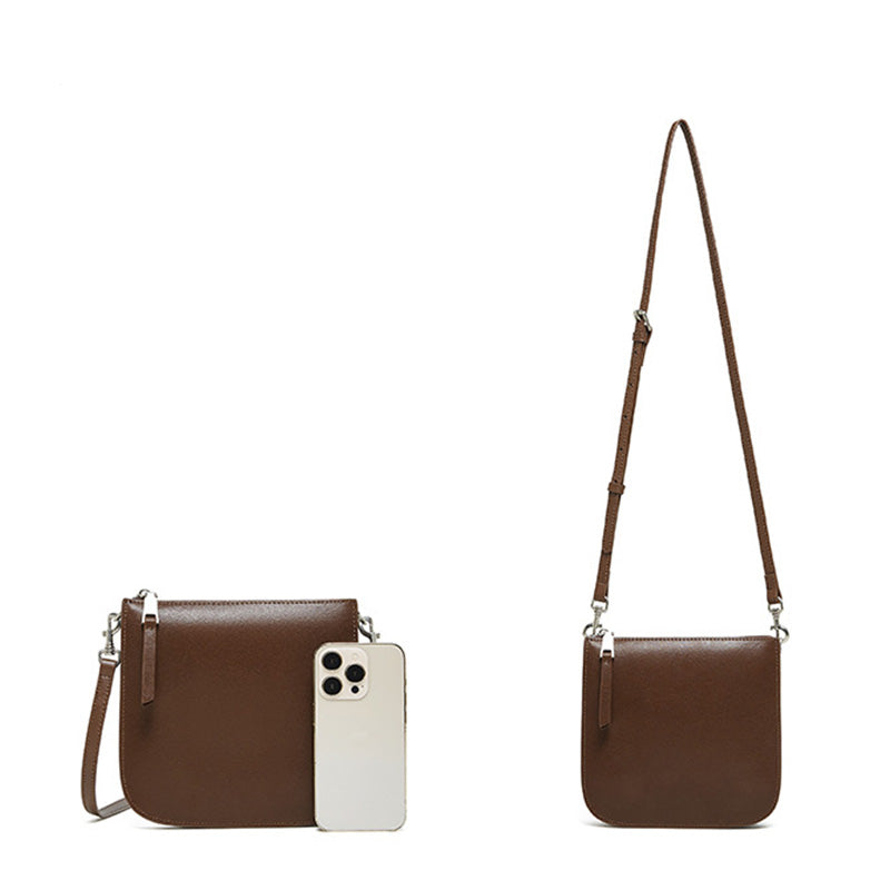 Women Minimalism Retro Solid Leather Cross Body Bag-RAIIFY