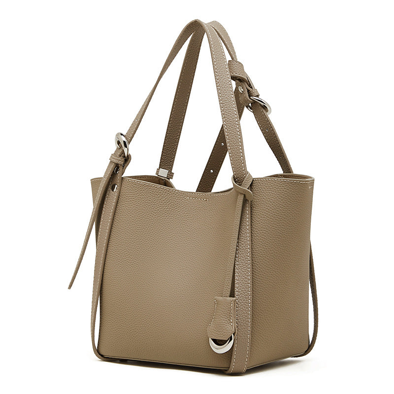 Women’s Stylish Leather Convertible Bucket Bag-RAIIFY