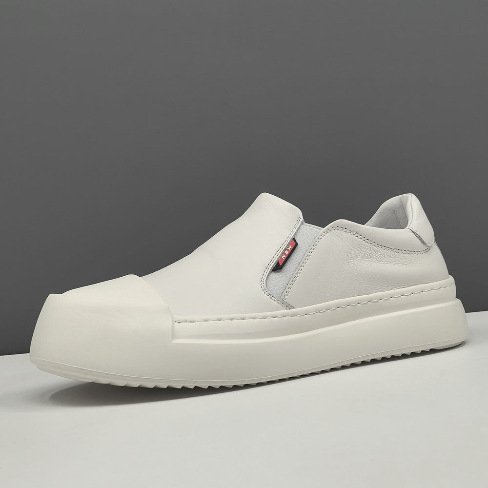 Men Minimalism Leather Low Top Slip-on Casual Shoes-RAIIFY