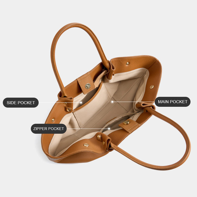 Women Minimalism Fashion Cowhide Casual Tote Bag-RAIIFY