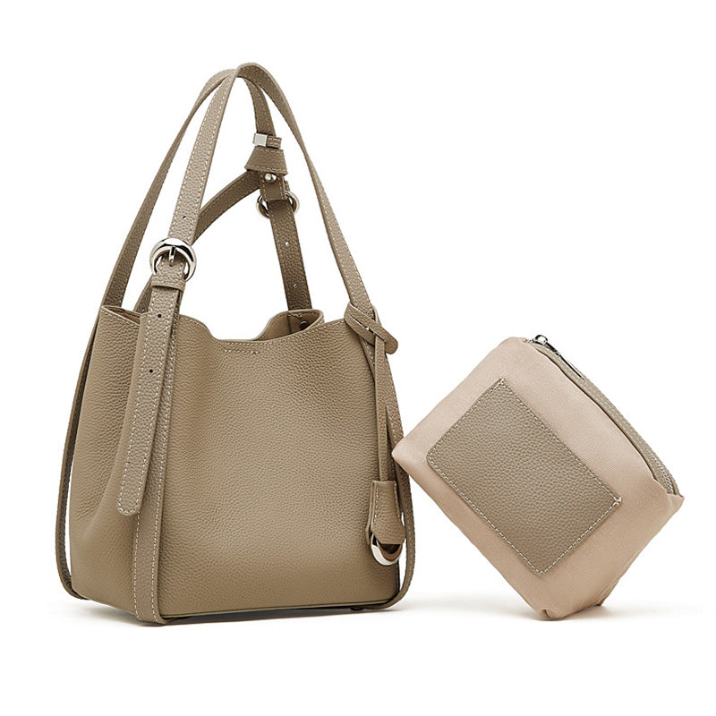 Women’s Stylish Leather Convertible Bucket Bag-RAIIFY