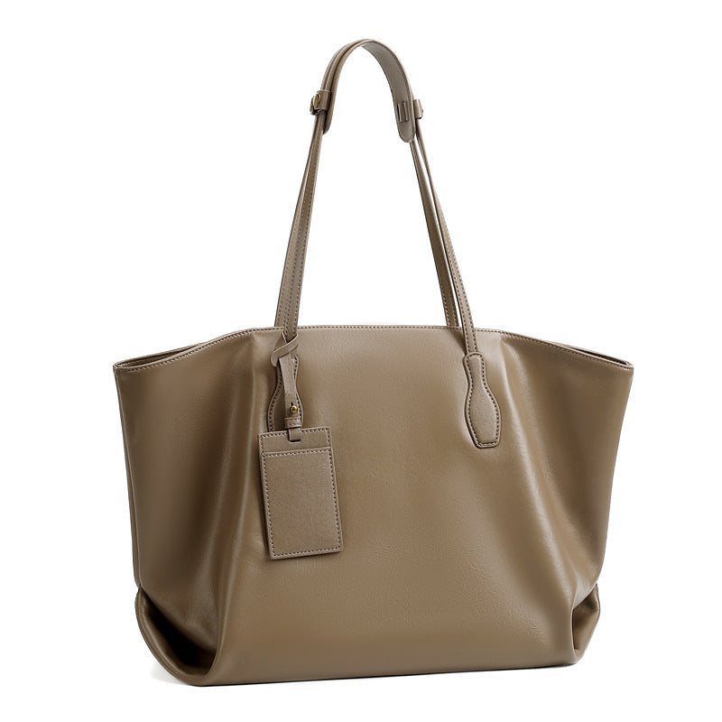 Women’s Retro Leather Large Capacity Tote Bag-RAIIFY