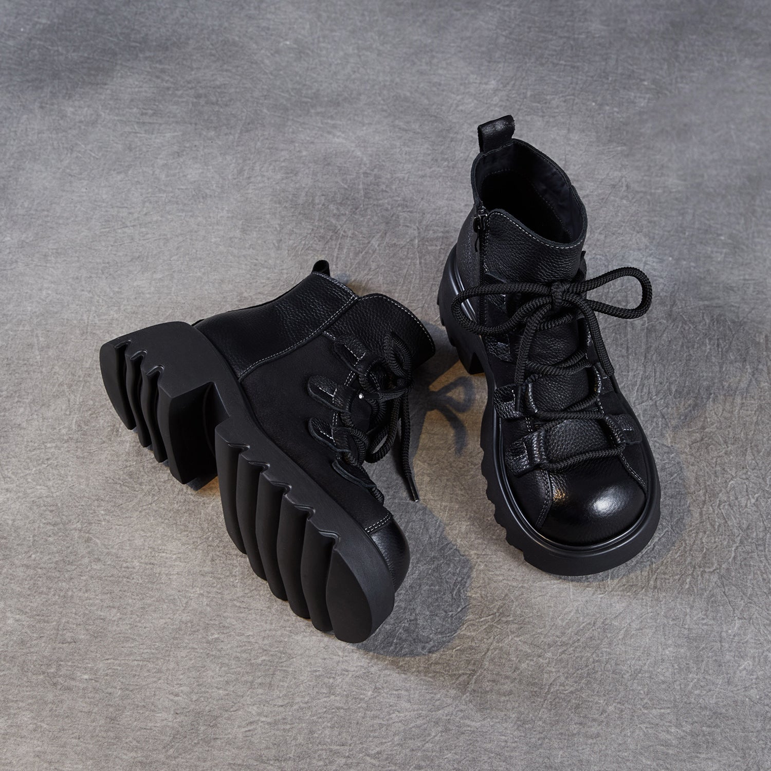 Women's Vintage Quilted Leather Casual Ankle Boots-RAIIFY