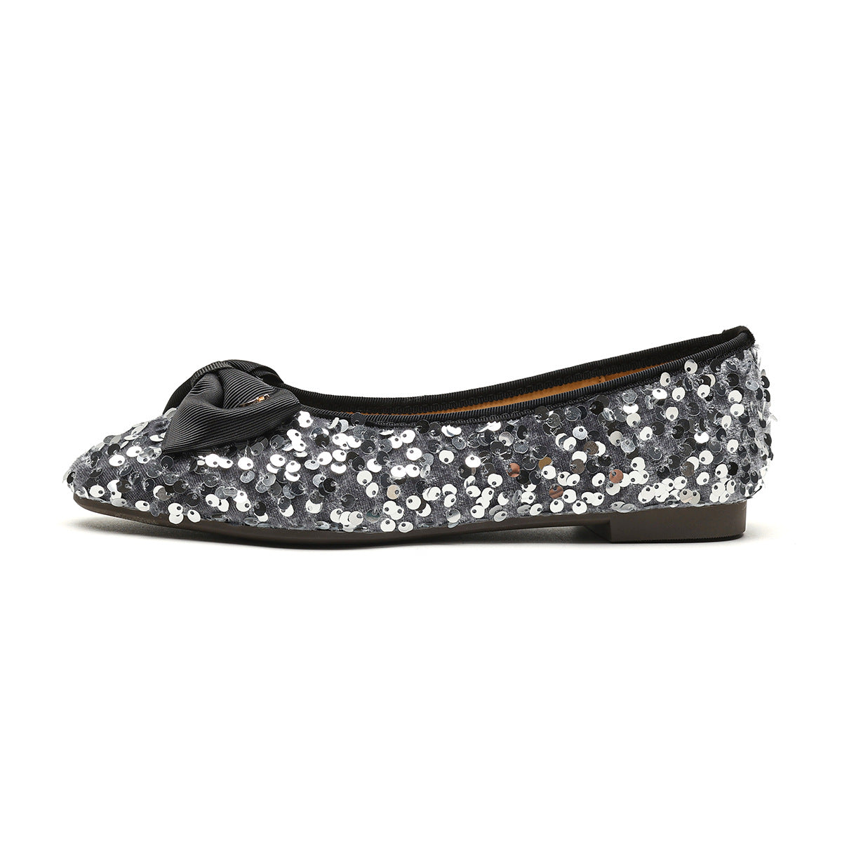 Women Stylish Bowknot Crystal Textile Soft Flats-RAIIFY